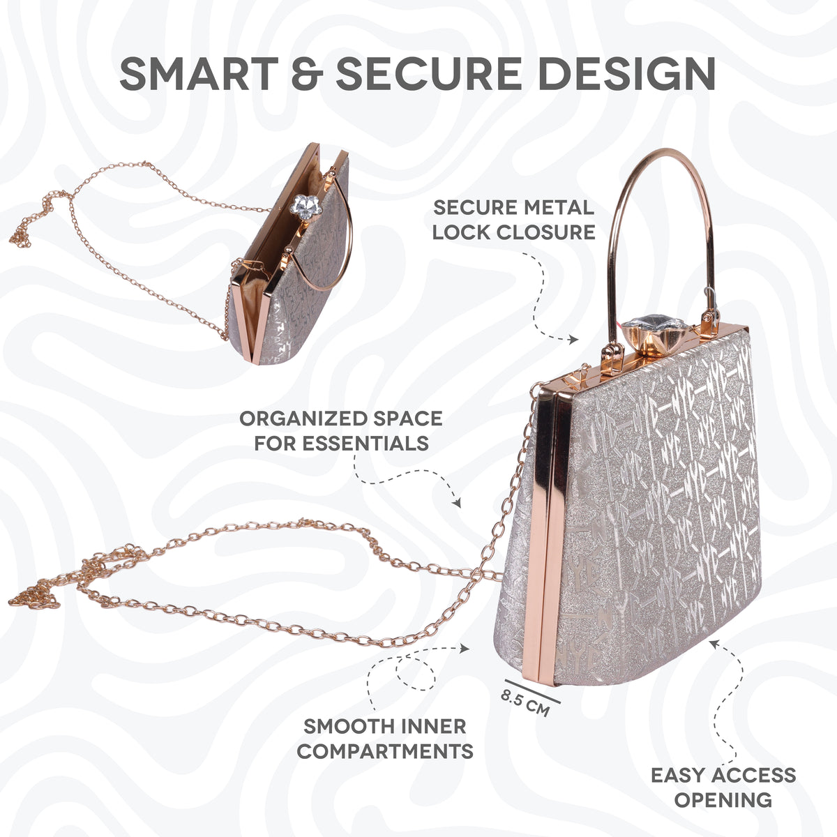 Luxury Metallic Clutch Bag