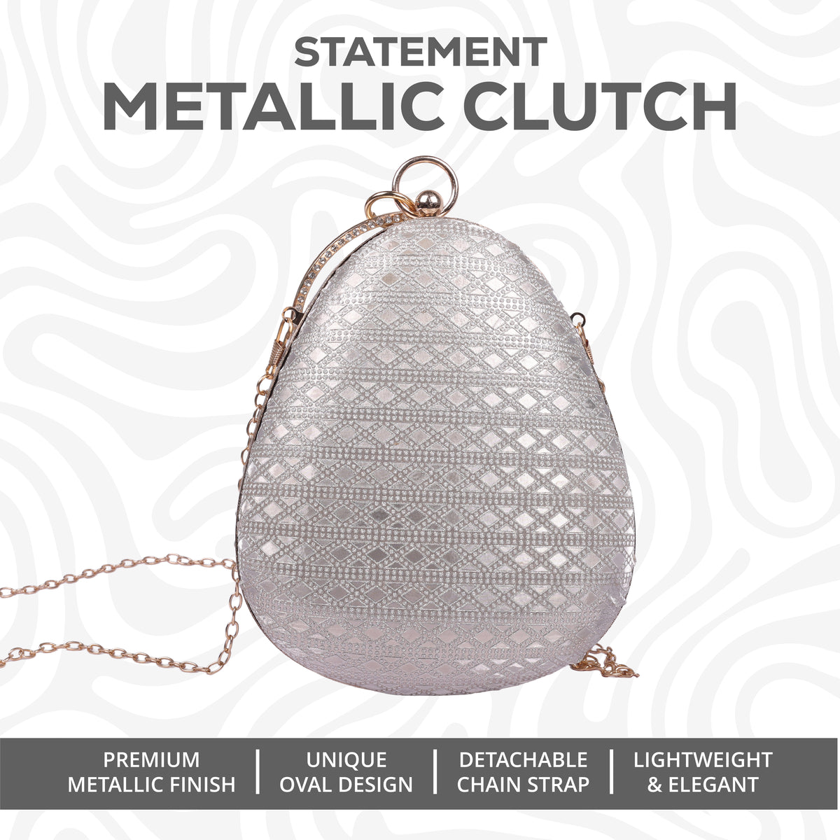 Statement Metallic Clutch