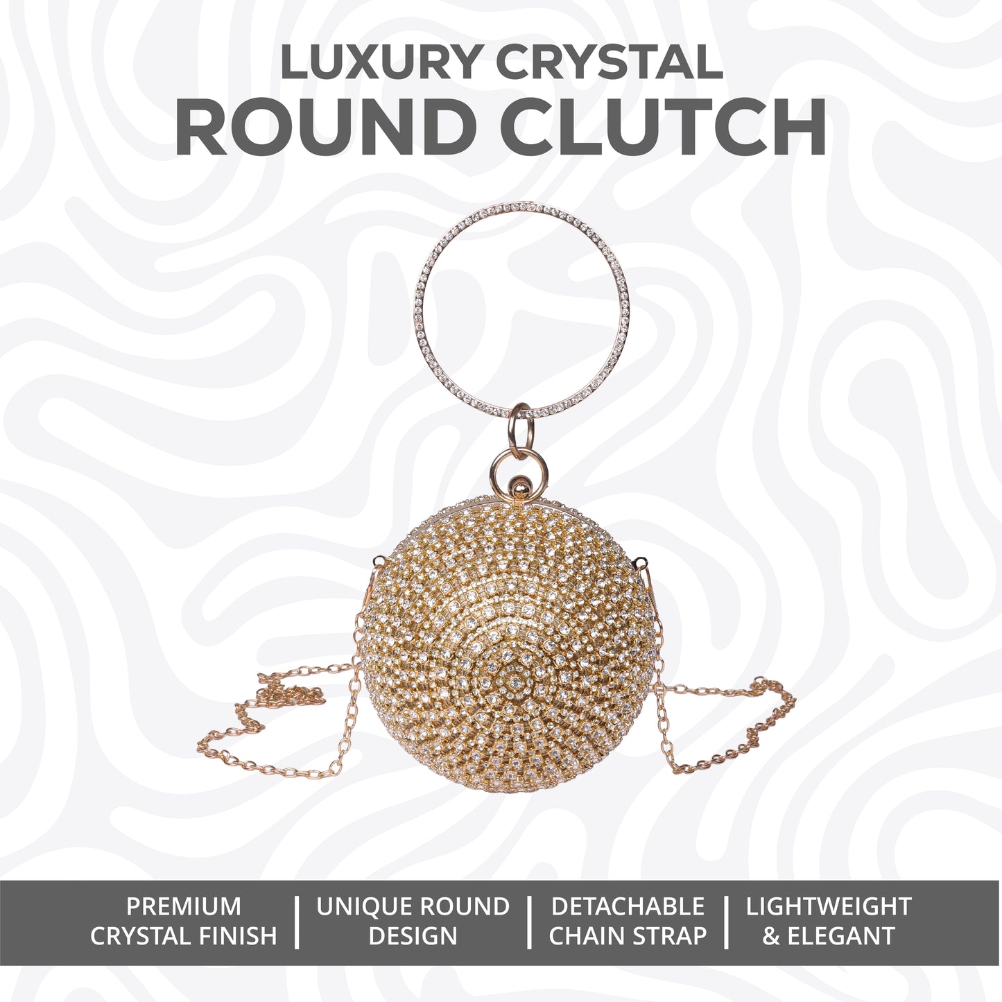 Luxury Crystal Round Clutch