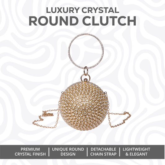 Luxury Crystal Round Clutch