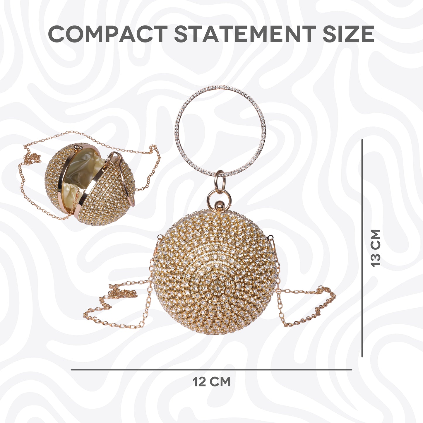 Luxury Crystal Round Clutch