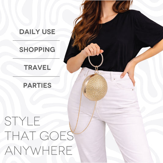 Luxury Crystal Round Clutch