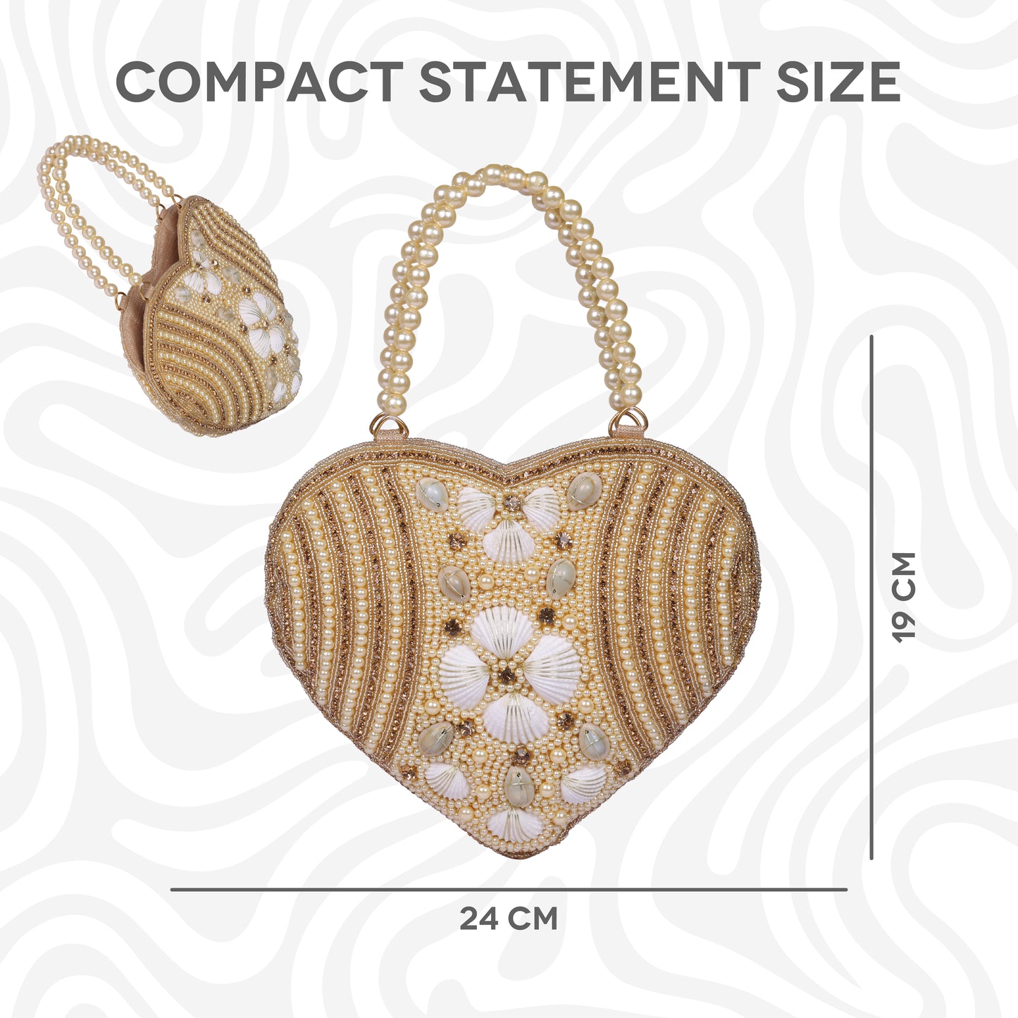Luxury Heart Pearl Clutch