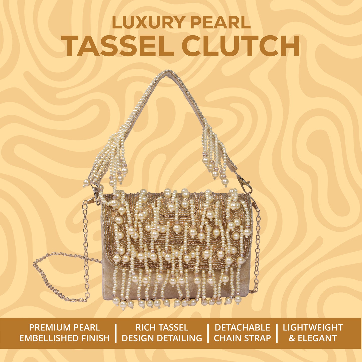 Luxury Pearl Tassel Clutch