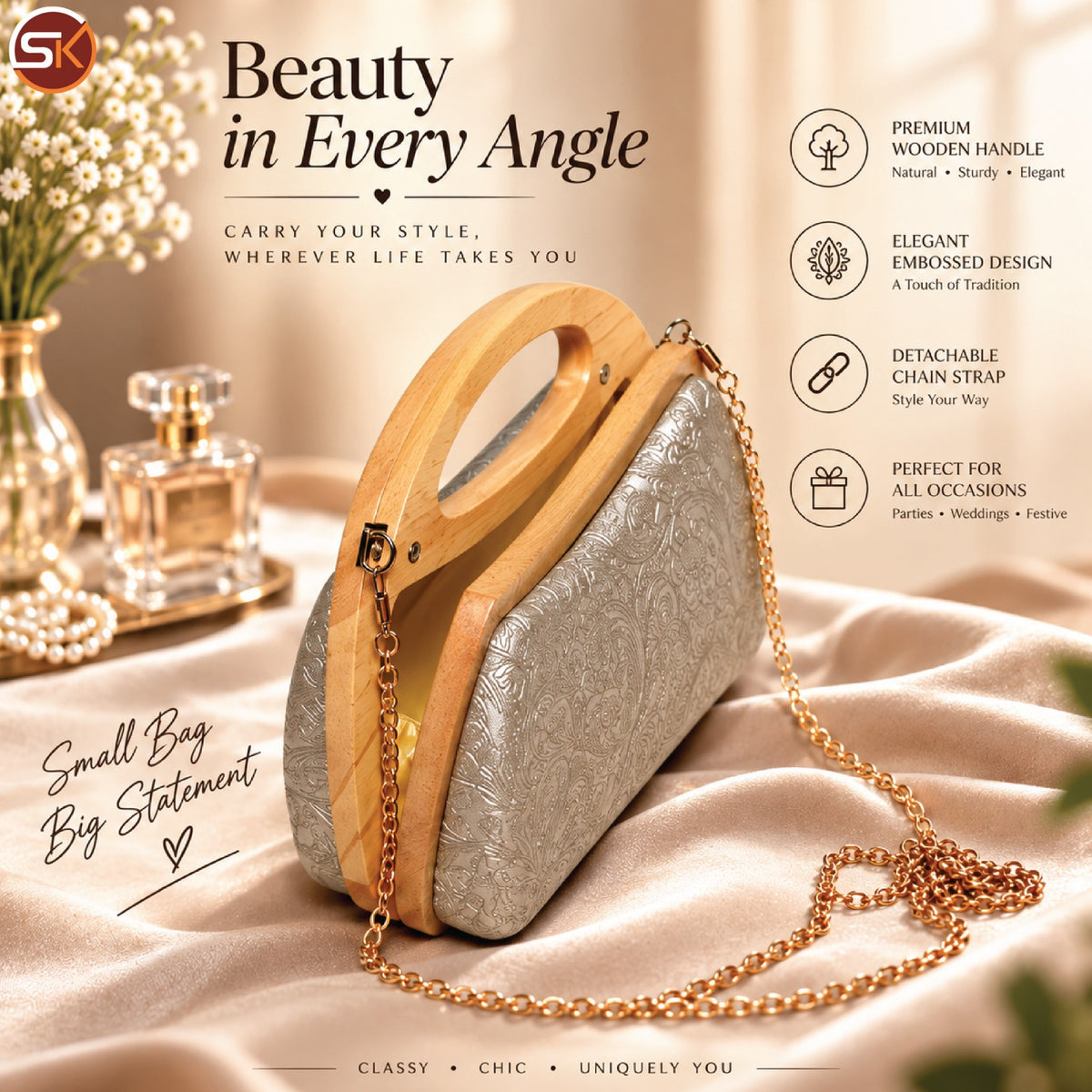 Wooden Handle Bag