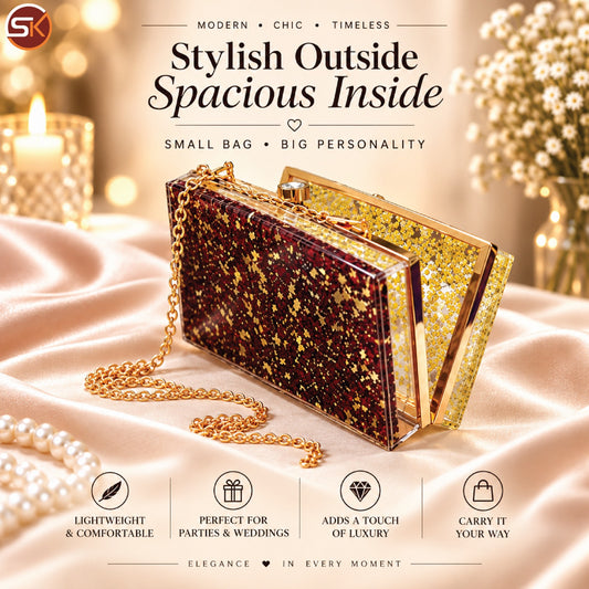 Burgundy Acrylic Clutch
